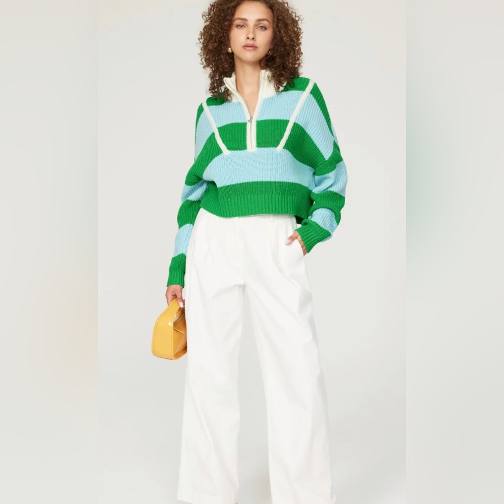 Staud Cropped Hampton Sweater